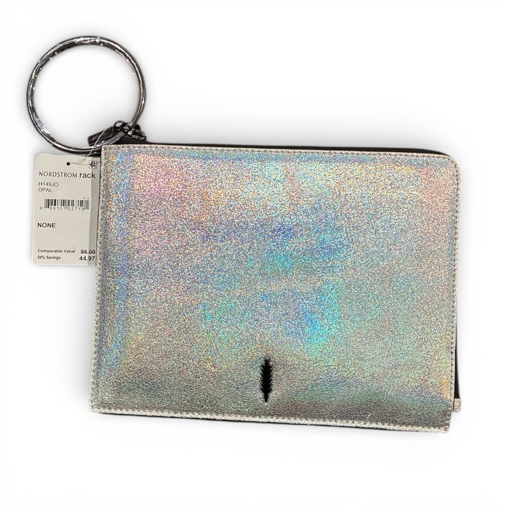 Thacker Silver Holographic Wristlet